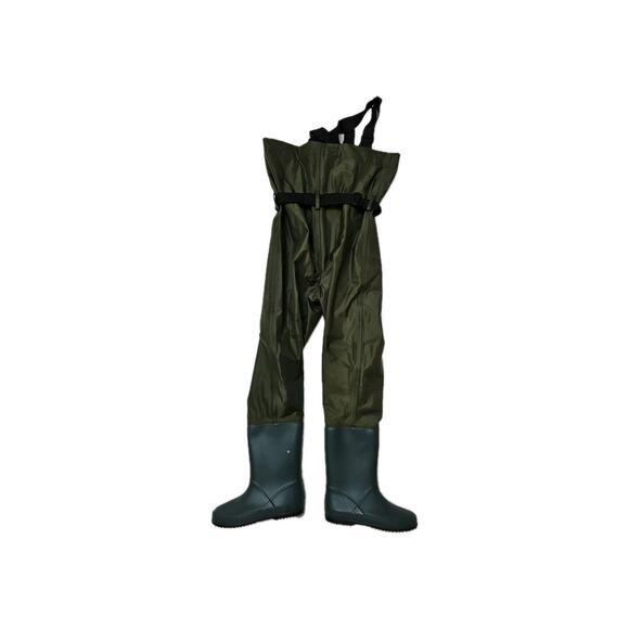 Magreel Child Chest Waders Green Waterproof Nylon Youth with Boots Fishing EU33 - Picture 4 of 7